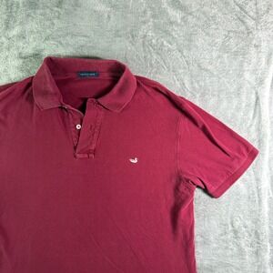 Southern Marsh Polo Shirt Mens Short Sleeve Duck Logo Burgundy Casual Top (READ)